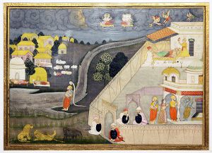 Vishnu revealing his divinity to Vasudeva and Devaki.jpg