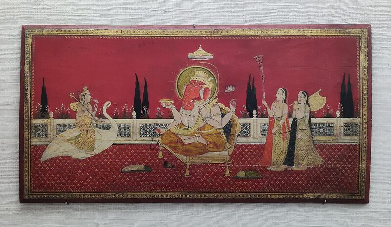 Datei:Saraswati with Ganesh and devotees.jpg